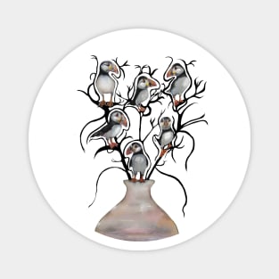 Vase of puffins Magnet